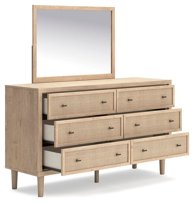 Cielden Full Panel Bed with Mirrored Dresser, Chest and Nightstand