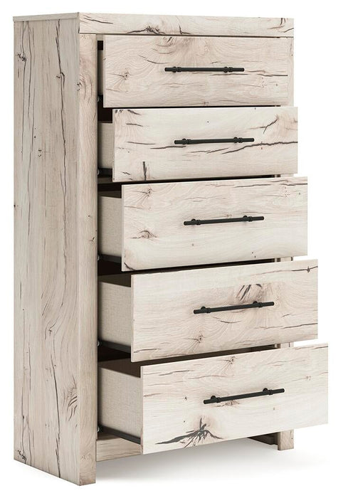 Lawroy Queen Panel Bed with Storage, Dresser, Mirror, Chest and Nightstand