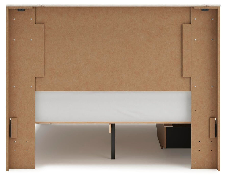 Lawroy Queen Panel Bed with Storage, Dresser, Mirror, Chest and Nightstand