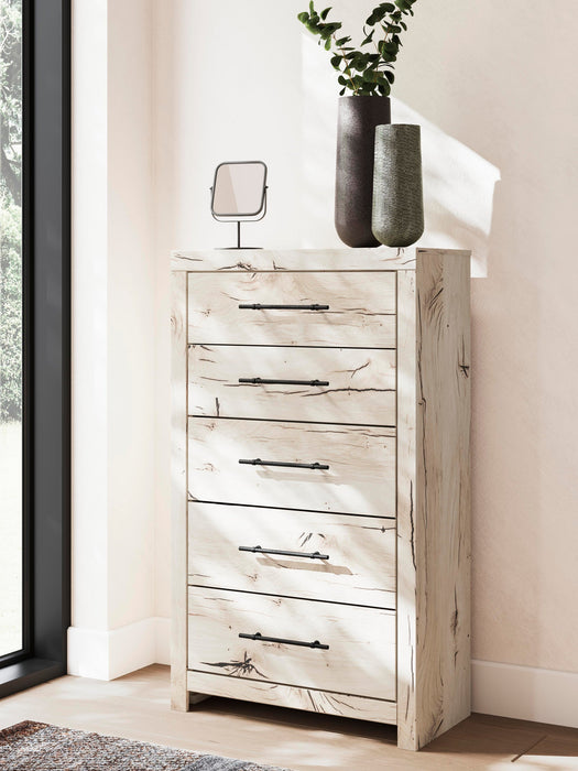 Lawroy Queen Panel Bed with Storage, Dresser, Mirror, Chest and Nightstand