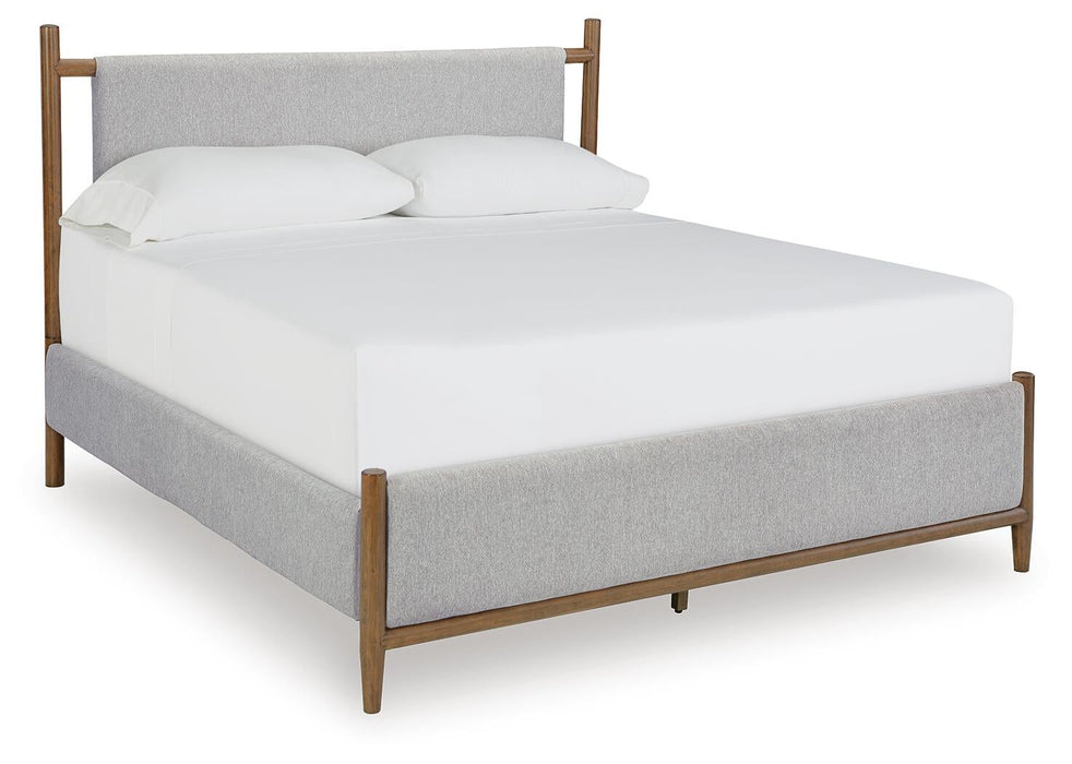 Lyncott California King Upholstered Bed, Dresser, Mirror, Chest and Nightstand