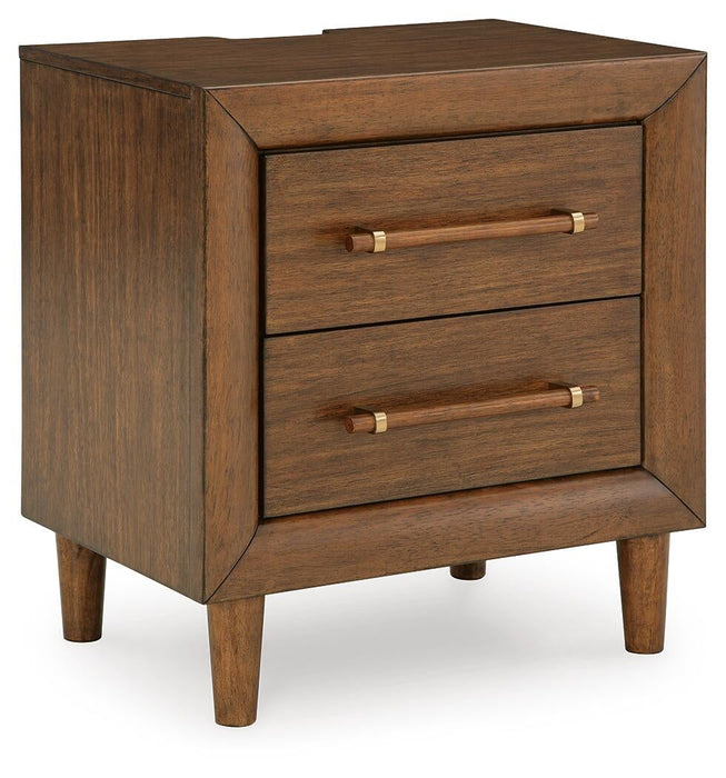 Lyncott California King Upholstered Bed, Dresser, Mirror, Chest and Nightstand