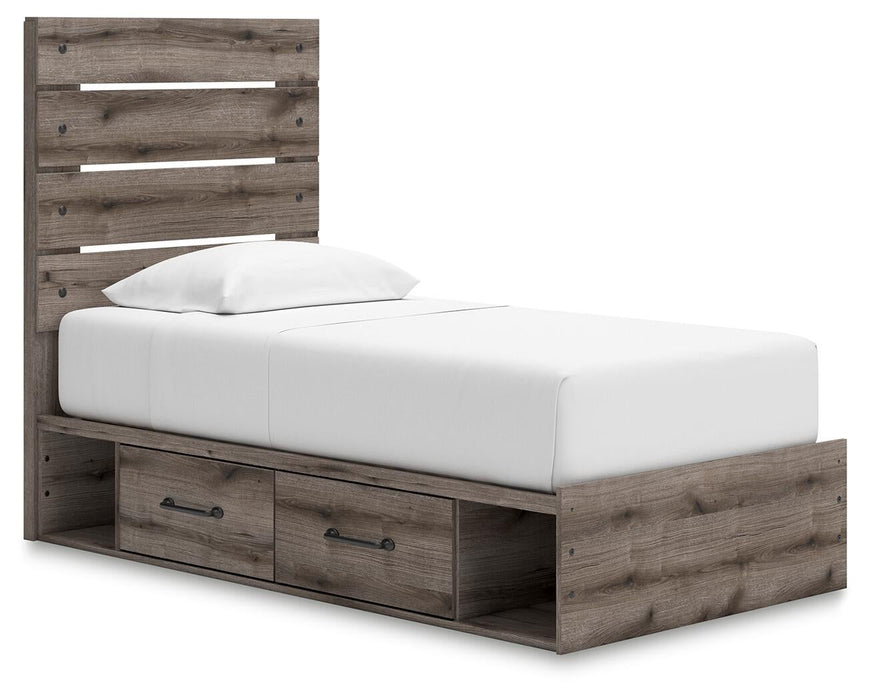 Urbanoore Twin Panel Bed with Storage, Dresser, Mirror and Nightstand