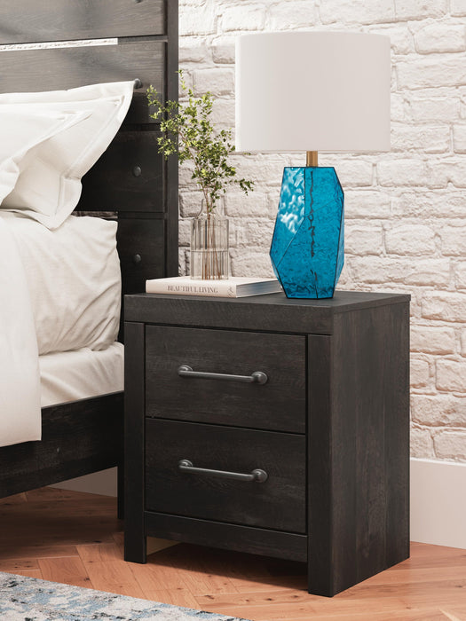 Delmorta Full Panel Bed with Storage, Dresser, Mirror, Chest and Nightstand