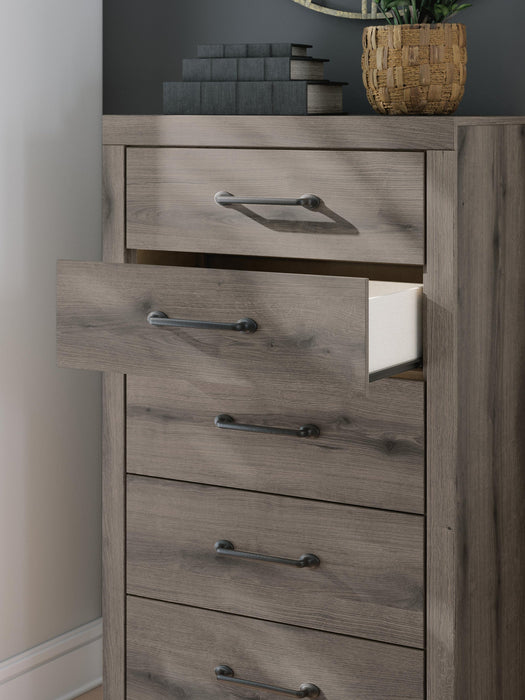 Urbanoore King Panel Bed, Dresser, Mirror, Chest and Nightstand