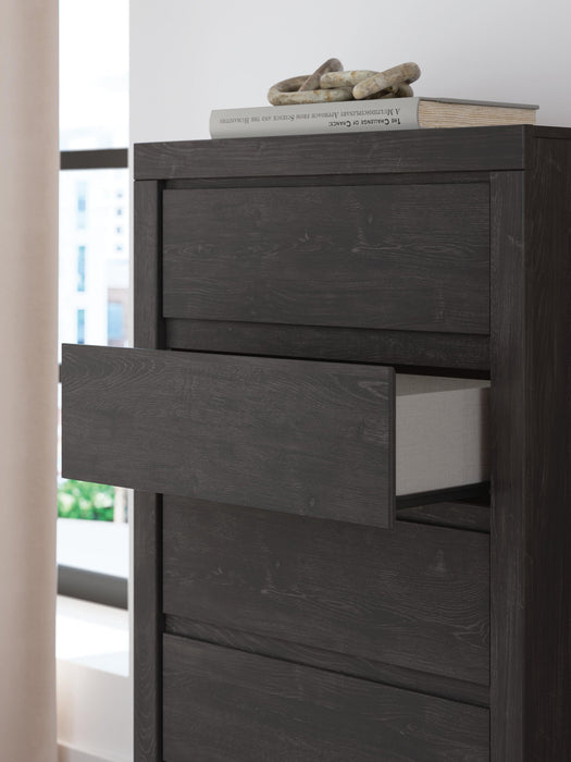 Parlayon Queen Panel Bed, Dresser, Mirror, Chest and Nightstand