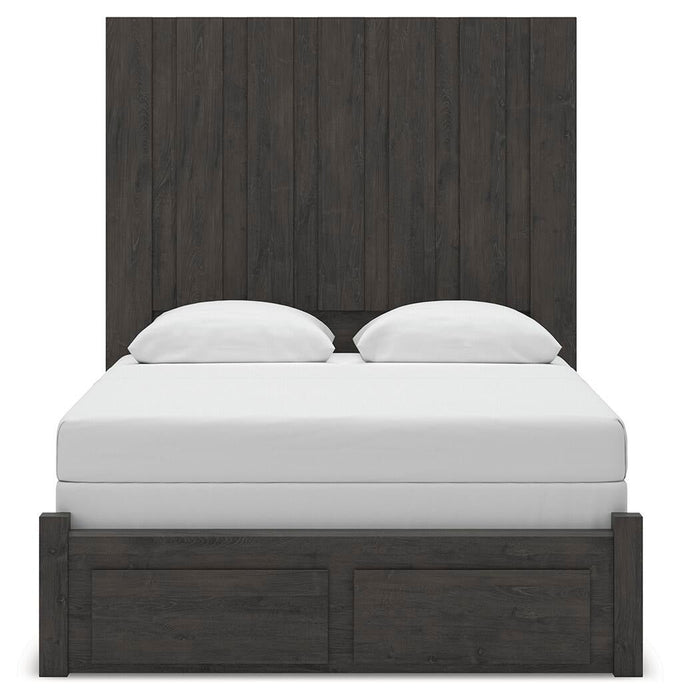 Parlayon Queen Panel Storage Bed, Dresser, Mirror and Nightstand