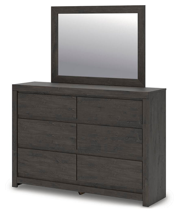 Parlayon Queen Panel Storage Bed, Dresser, Mirror and Nightstand