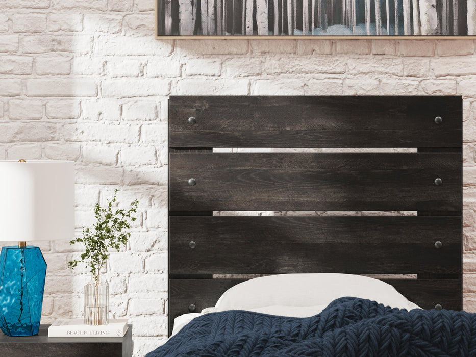 Delmorta Full Panel Bed, Dresser, Mirror, Chest and Nightstand