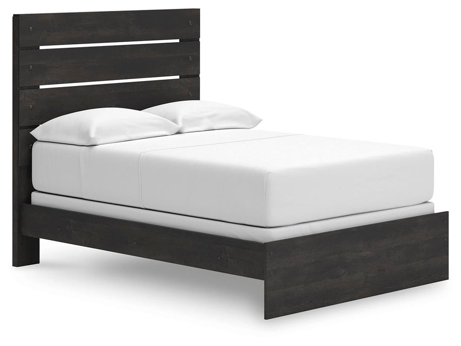 Delmorta Full Panel Bed, Dresser and Mirror