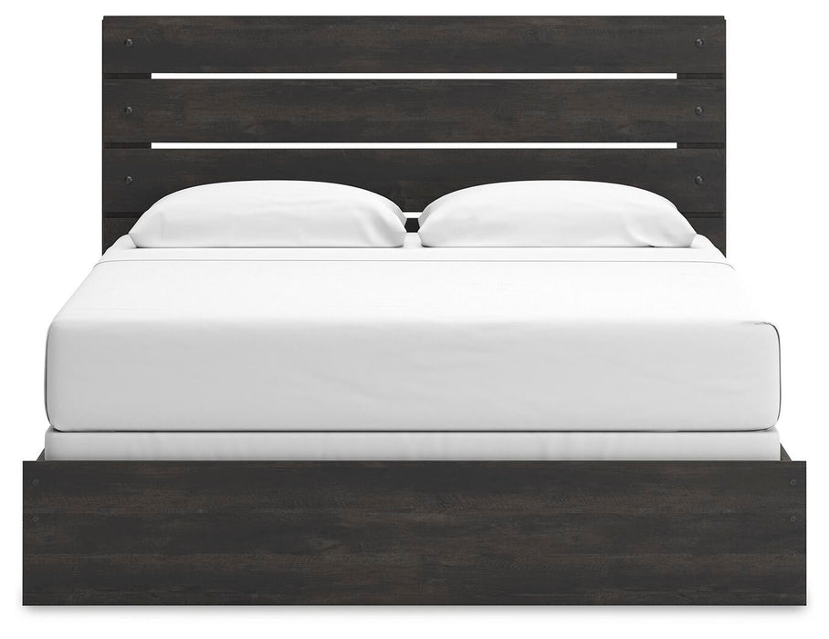 Delmorta King Panel Bed, Dresser and Mirror