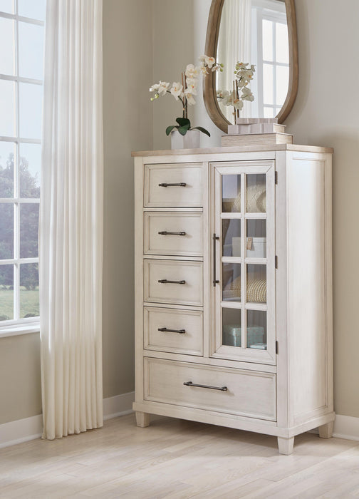 Shaybrock California King Panel Bed, Dresser, Mirror, Chest and Nightstand