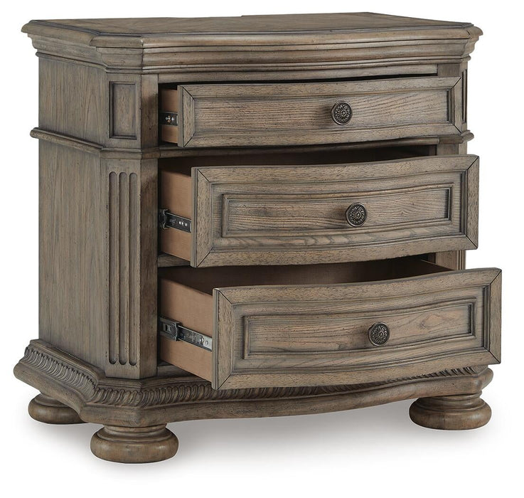 Ardenfield California King Upholstered Sleigh Bed, Dresser, Mirror, Chest and Nightstand
