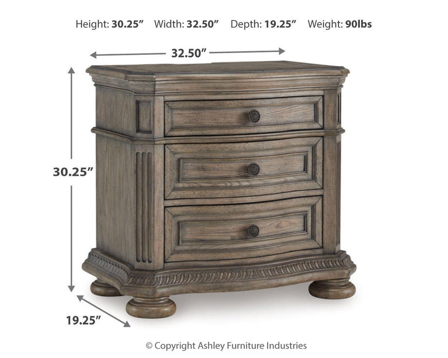 Ardenfield California King Upholstered Sleigh Bed, Dresser, Mirror, Chest and Nightstand