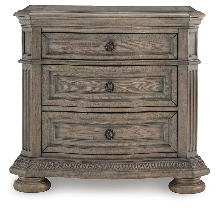 Ardenfield California King Upholstered Sleigh Bed, Dresser, Mirror and Nightstand