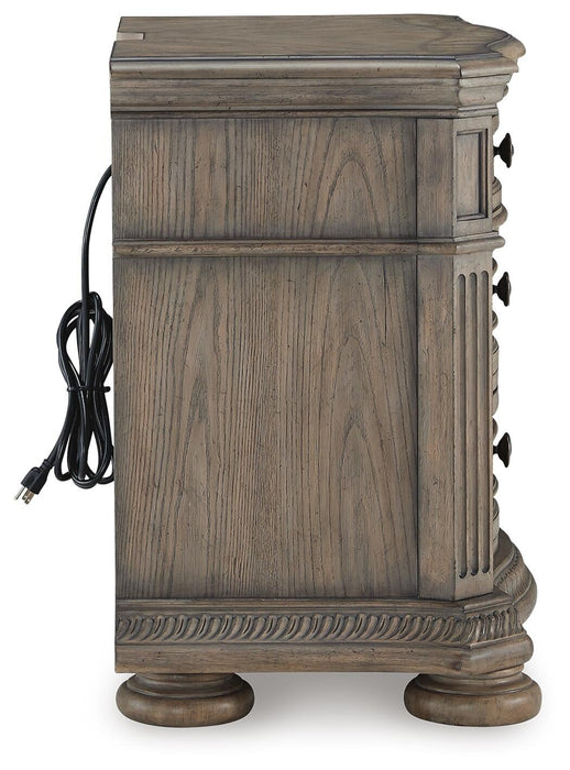 Ardenfield King Upholstered Sleigh Bed, Dresser, Mirror and Nightstand