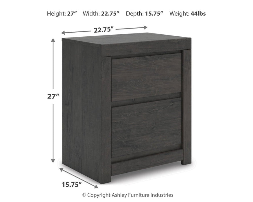 Parlayon King Panel Storage Bed, Dresser, Mirror, Chest and Nightstand