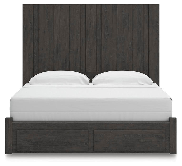 Parlayon King Panel Storage Bed, Dresser, Mirror and Nightstand