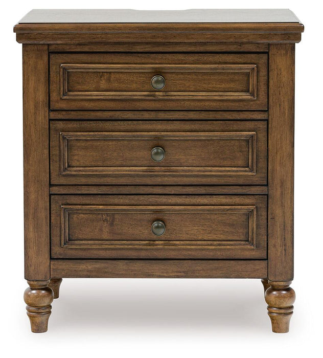 Sturlayne Queen Upholstered Panel Bed, Dresser, Mirror, Chest and Nightstand