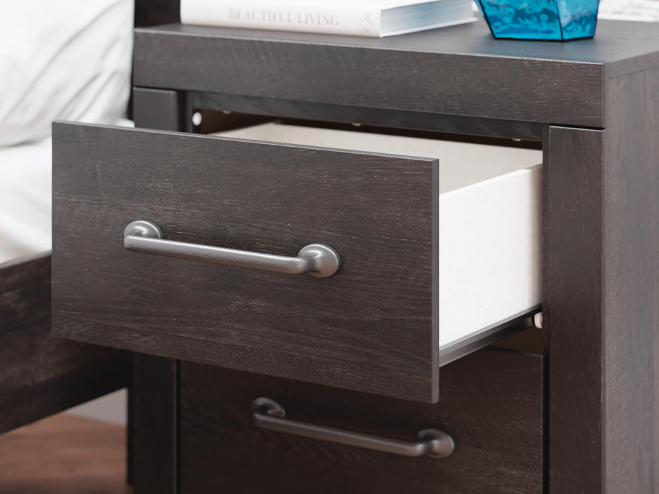 Delmorta King Panel Bed, Dresser, Mirror, Chest and Nightstand