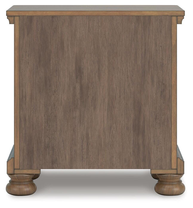 Vandenmore Queen Storage Sleigh Bed with Mirrored Dresser, Chest and Nightstand