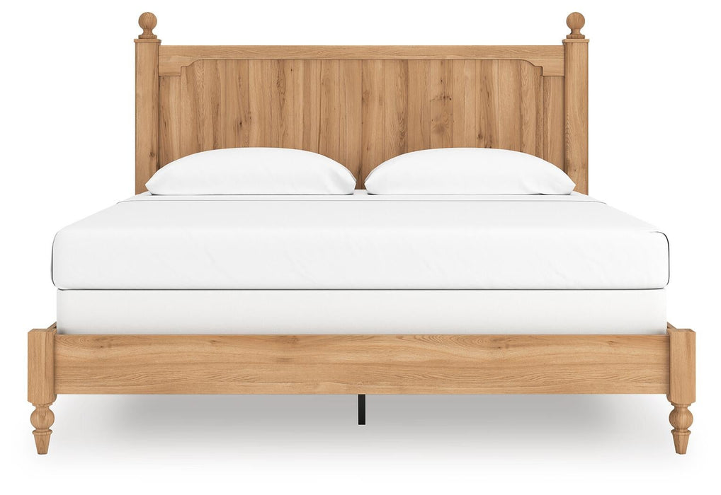 Galletyn King Panel Bed with Mirrored Dresser