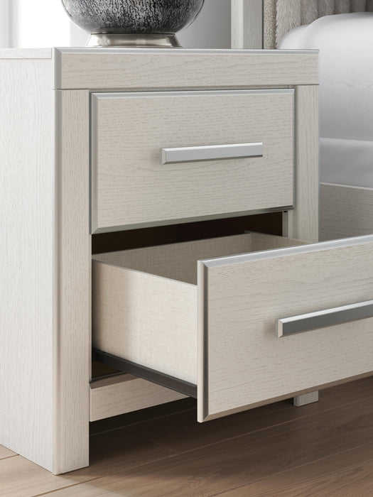 Birmonton Queen Upholstered Panel Platform Bed, Dresser, Mirror and Nightstand