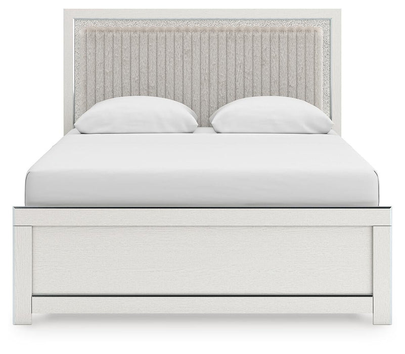 Birmonton Queen Upholstered Panel Bed, Dresser, Mirror and Nightstand