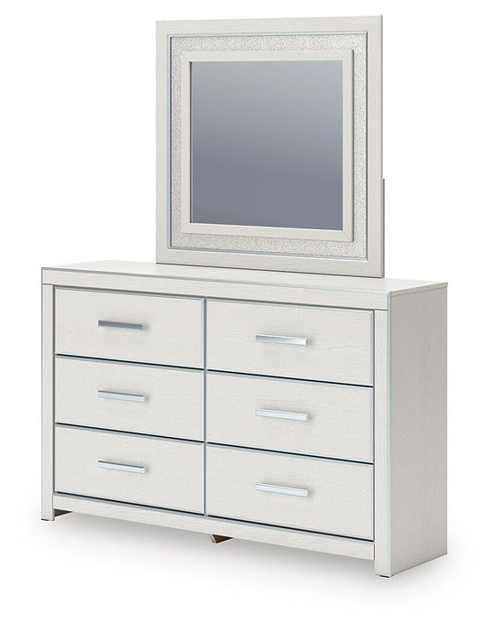 Birmonton King Upholstered Panel Platform Storage Bed, Dresser, Mirror and Nightstand