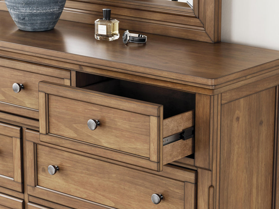 Vandenmore Queen Panel Bed with Mirrored Dresser, Chest and Nightstand