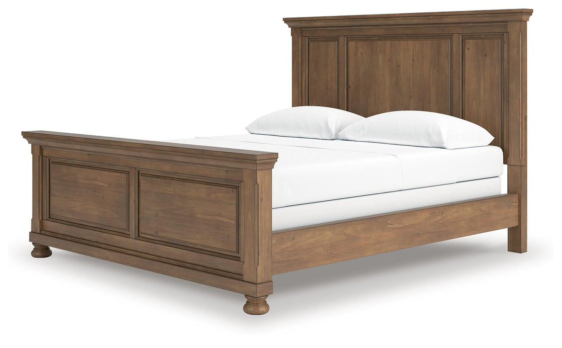 Vandenmore California King Panel Bed with Mirrored Dresser
