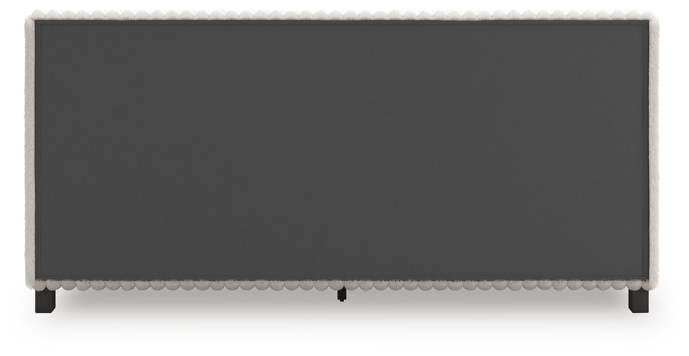 Birmonton King Upholstered Bed, Dresser and Mirror