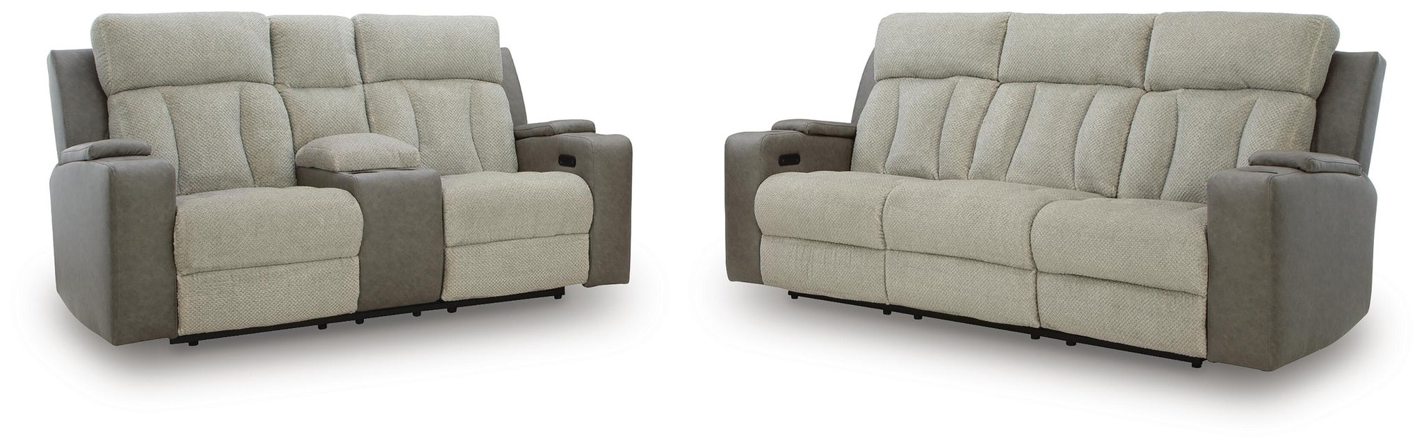 Stately Check Sofa and Loveseat