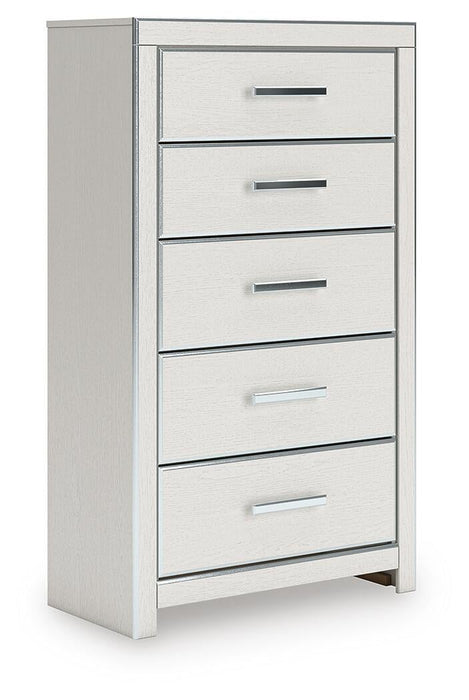 Birmonton King Upholstered Bed, Dresser, Mirror, Chest and Nightstand