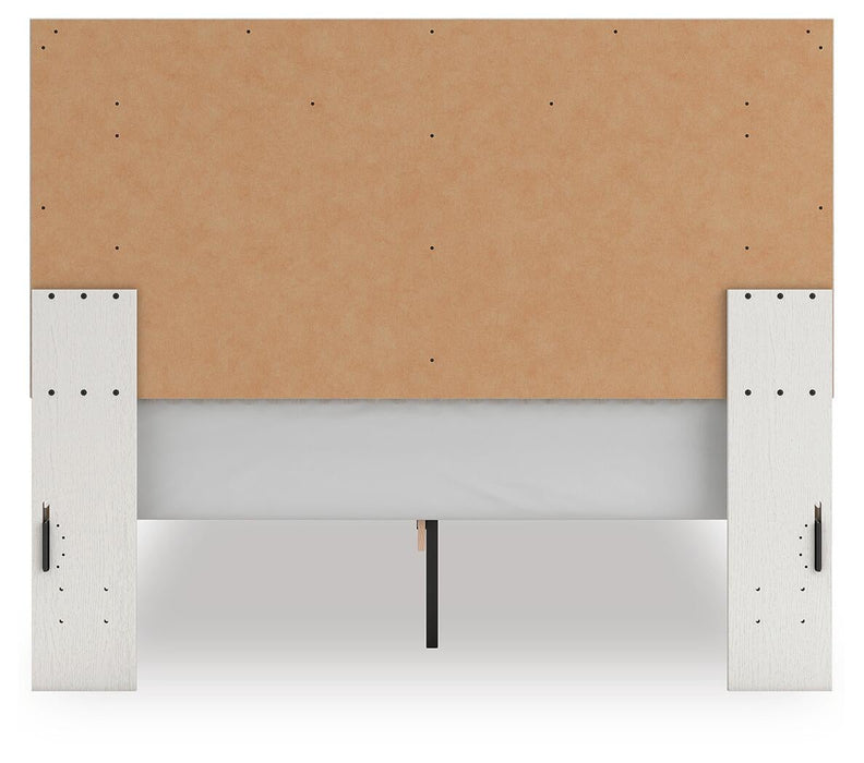 Birmonton Queen Upholstered Panel Platform Bed, Dresser, Mirror and Nightstand