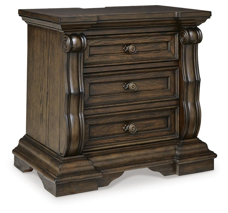 Maylee California King Canopy Bed, Dresser, Mirror and Nightstand