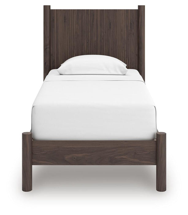 Cadmori Twin Panel Platform Bed, Dresser, Mirror, Chest and Nightstand