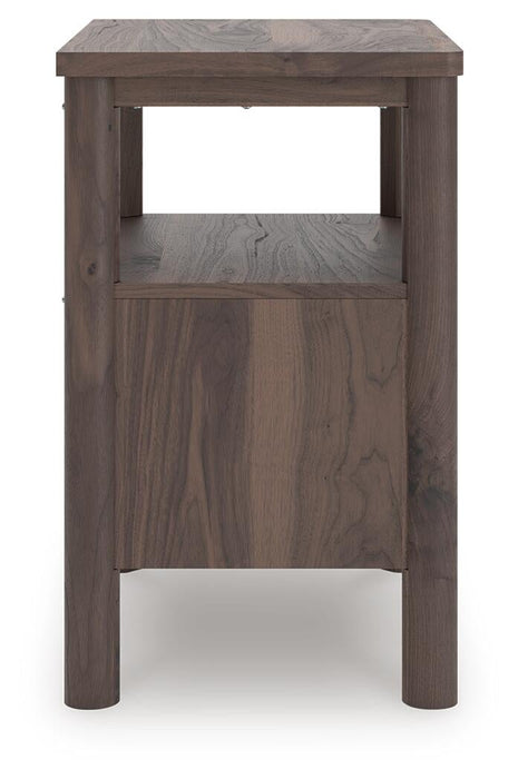 Cadmori Queen Upholstered Panel Platform Bed, Dresser, Mirror, Chest and Nightstand