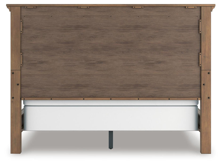Vandenmore California King Panel Bed with Mirrored Dresser and Nightstand