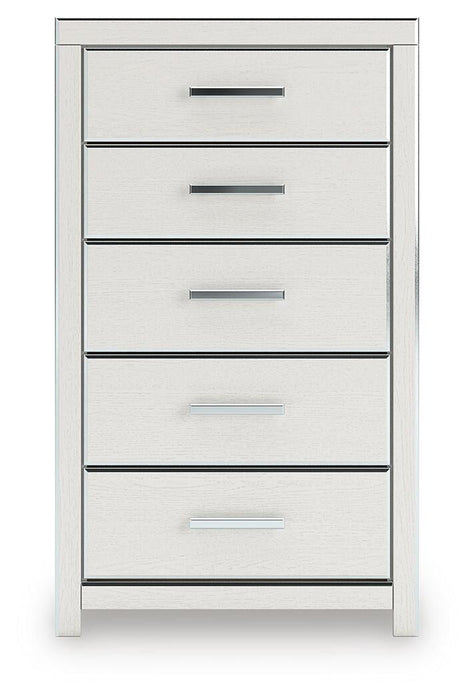 Birmonton California King Upholstered Bed, Dresser, Mirror, Chest and Nightstand