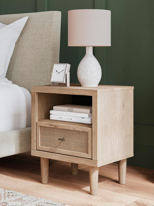 Cielden Queen Upholstered Bed with Roll Slats, Dresser, Mirror, Chest and Nightstand