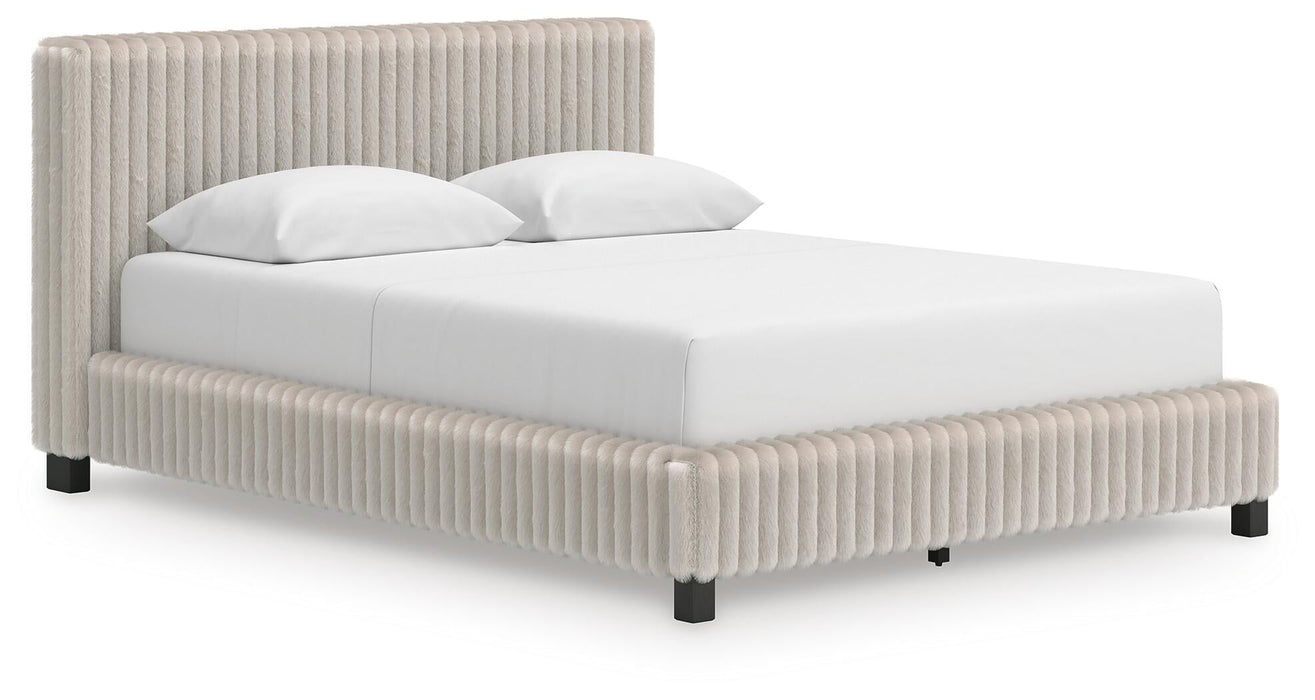 Birmonton Queen Upholstered Bed, Dresser, Mirror, Chest and Nightstand