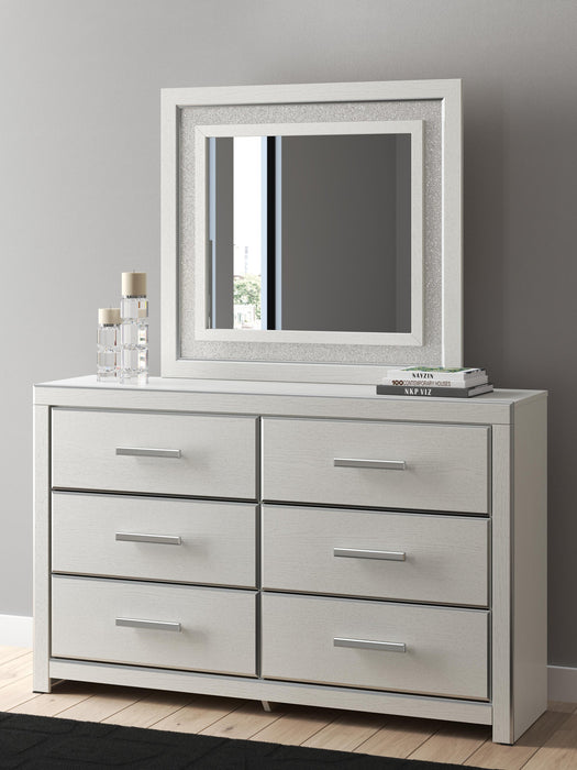 Birmonton California King Upholstered Bed, Dresser and Mirror