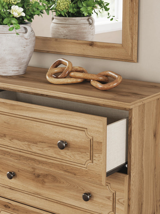 Galletyn King Panel Bed with Mirrored Dresser and Nightstand