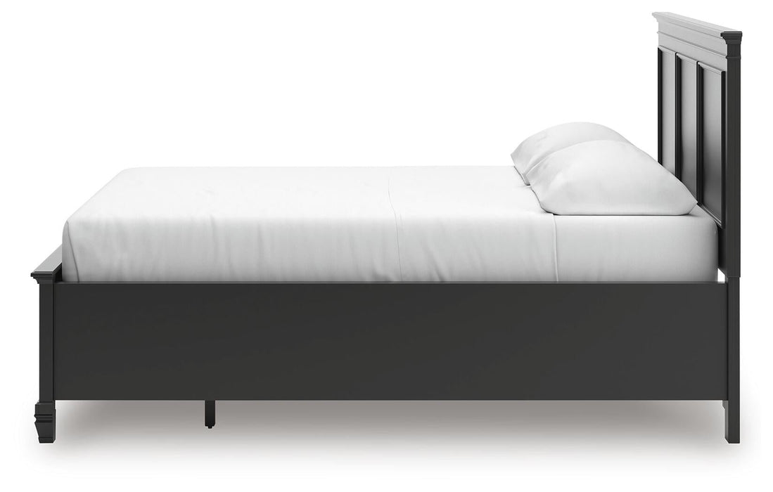 Lanolee California King Panel Storage Bed, Dresser and Mirror