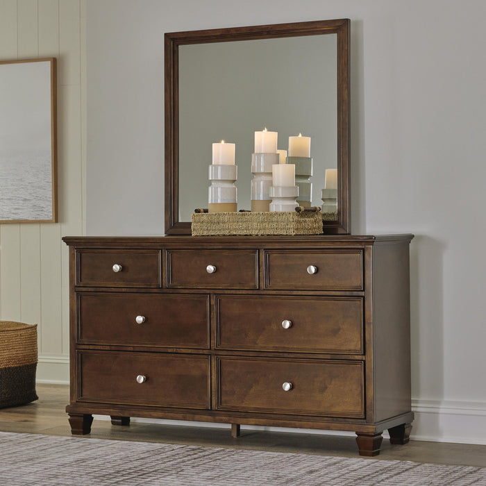 Danabrin King Panel Storage Bed, Dresser and Mirror
