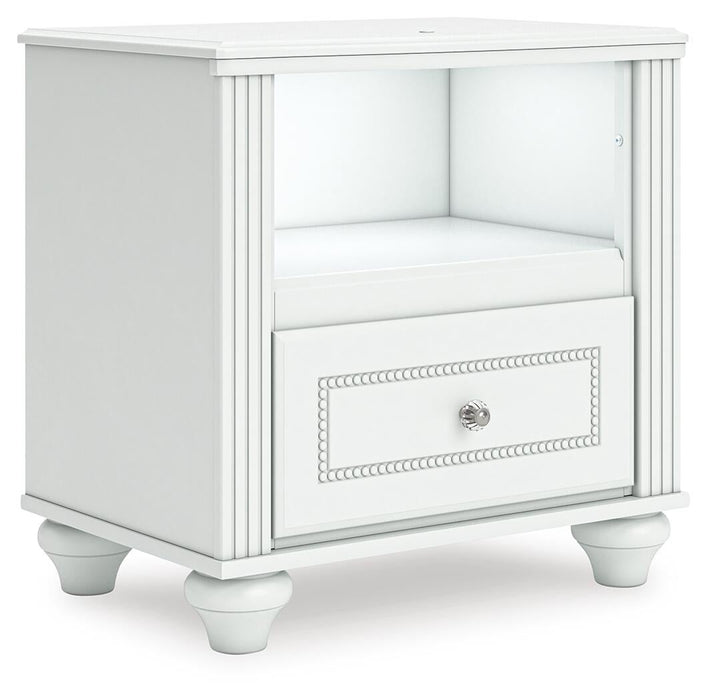 Maylilly Full Upholstered Panel Bed, Dresser, Mirror and Nightstand