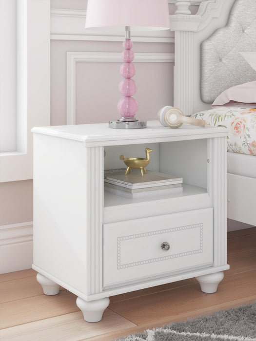 Maylilly Full Upholstered Panel Bed, Dresser, Mirror and Nightstand