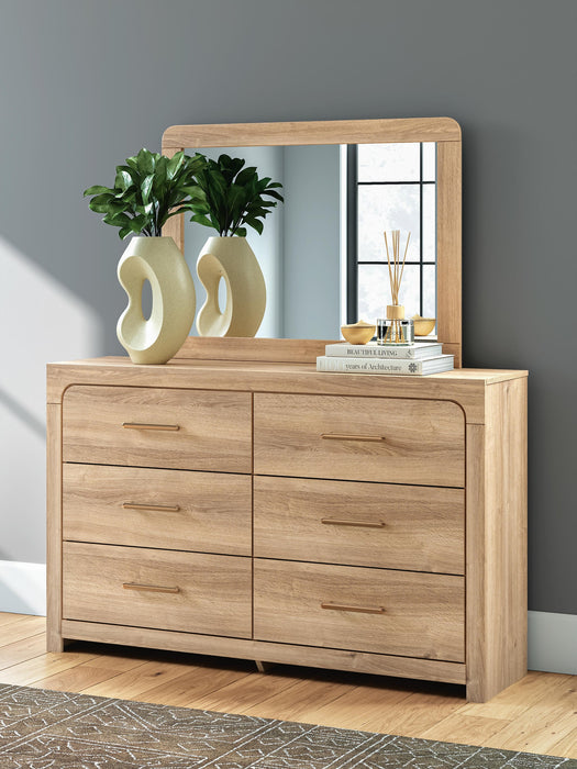 Hollymount King Upholstered Platform Bed, Dresser, Mirror and Nightstand