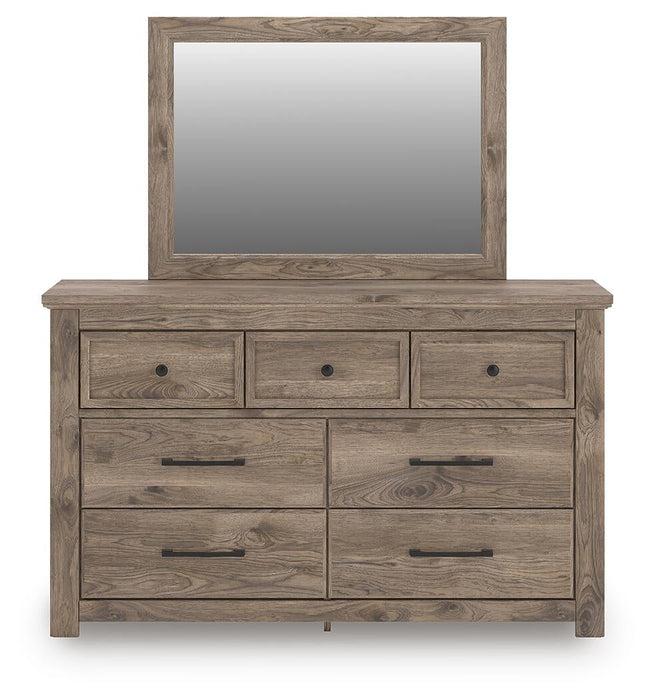 Keithland Queen Panel Bed with Mirrored Dresser and Nightstand